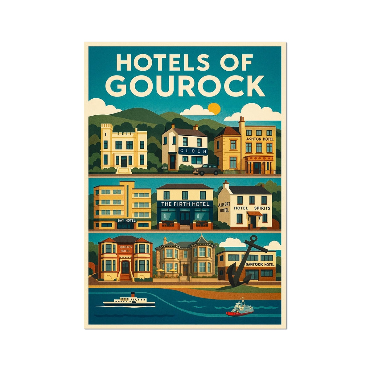 Hotels Of Gourock Fine Art Print