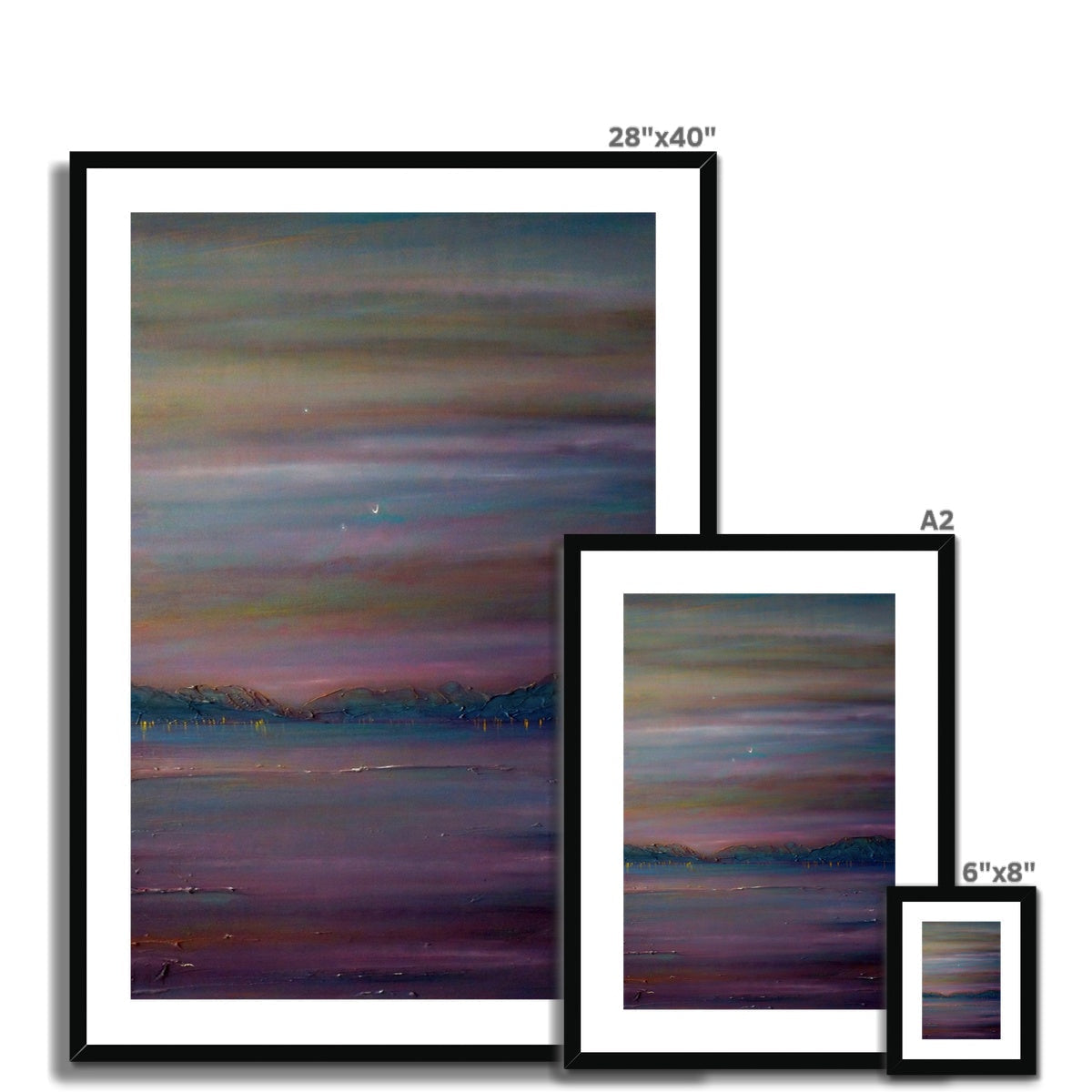 Jupiter, Venus & The Moon Over The River Clyde Art Prints