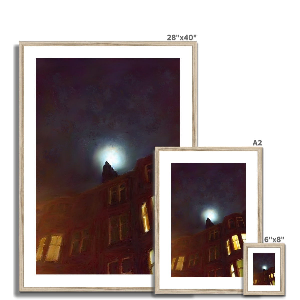A Moonlit Tenement Art Prints