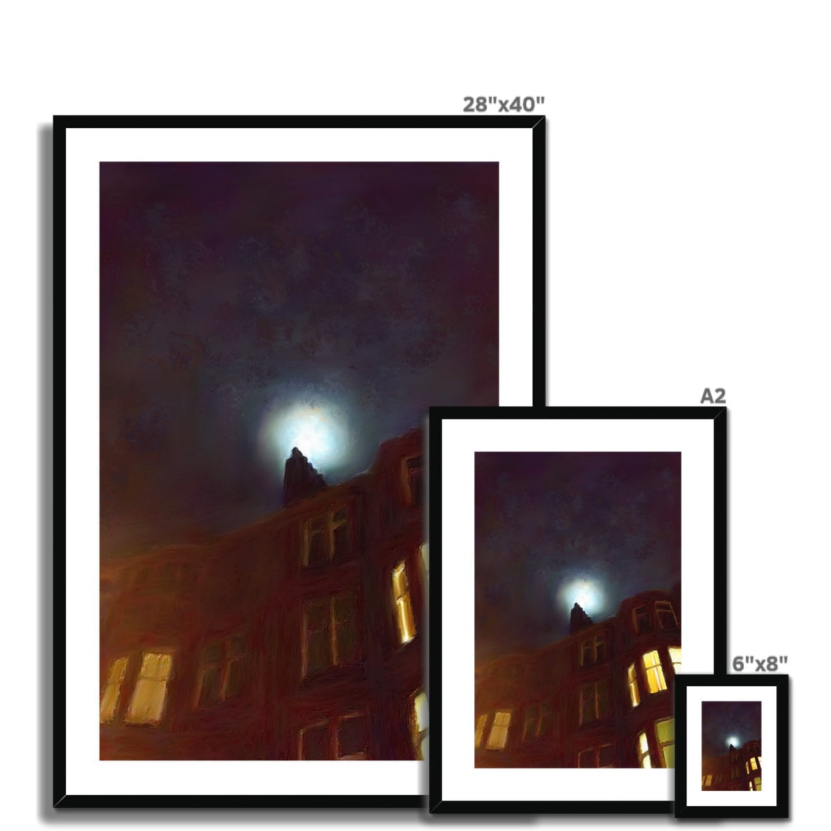 A Moonlit Tenement Art Prints