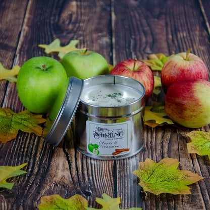 Pomme et Cannelle - Bougie en Étain de Voyage - Mèche en Coton