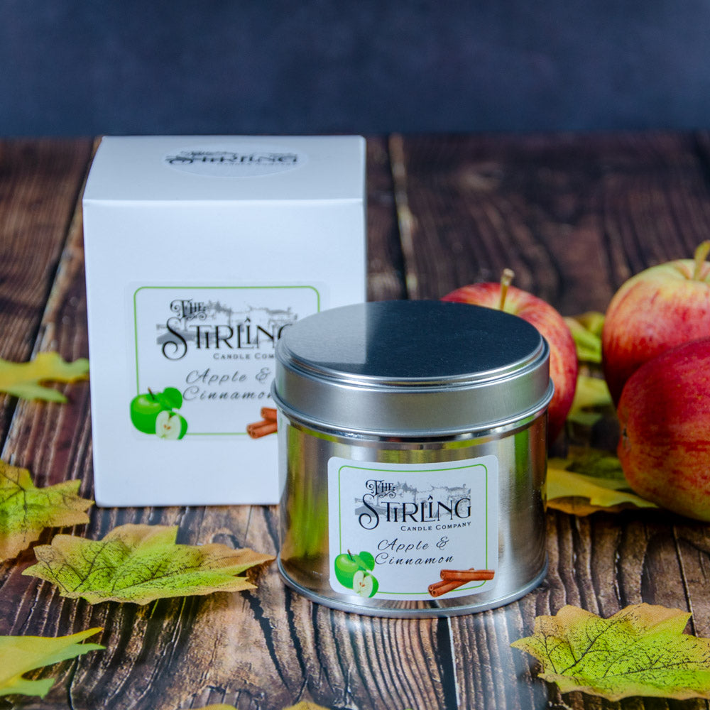 Pomme et Cannelle - Bougie en Étain de Voyage - Mèche en Coton