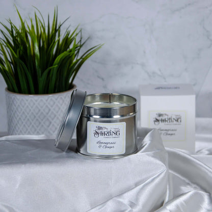 Citronnelle et Gingembre - Bougie en Étain Format Voyage - Mèche en Bois